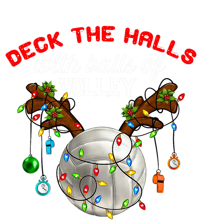 Deck The Halls With Balls Of Volley Christmas Volleyball Womens California Wash Sweatshirt