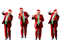 Funny Trump Dance Santa Claus Christmas Xmas Pajamas Holiday Long Sleeve Shirt