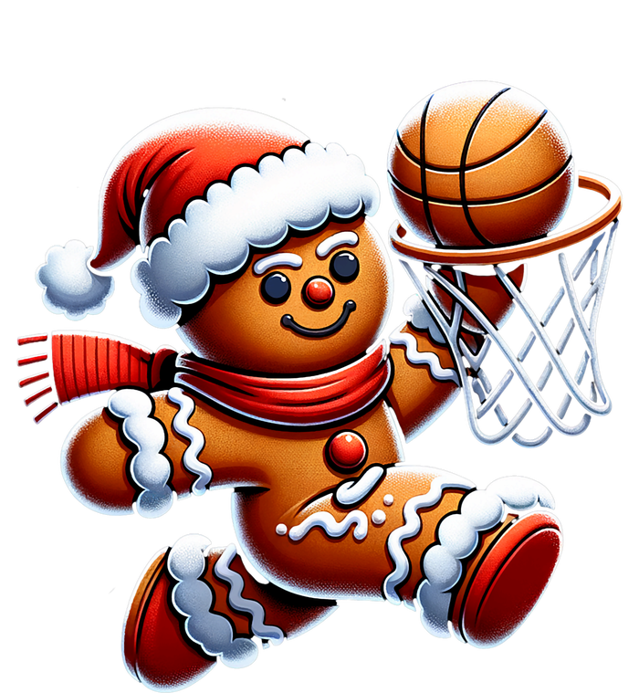 Gingerbread Man Playing Basketball Christmas Xmas Cooling Performance Crew T-Shirt