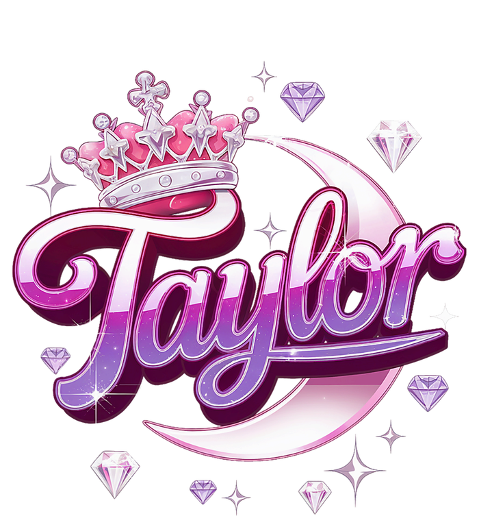 Girl Retro Taylor First Name Personalized Groovy 80S T-Shirt