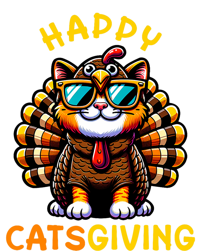 Happy Catsgiving Thanksgiving Funny Turkey Cat T-Shirt