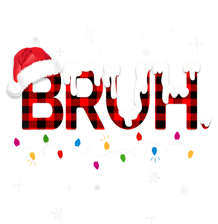 Bruh Funny Christmas Plaid Teens Xmas Pajamas Kids Hoodie