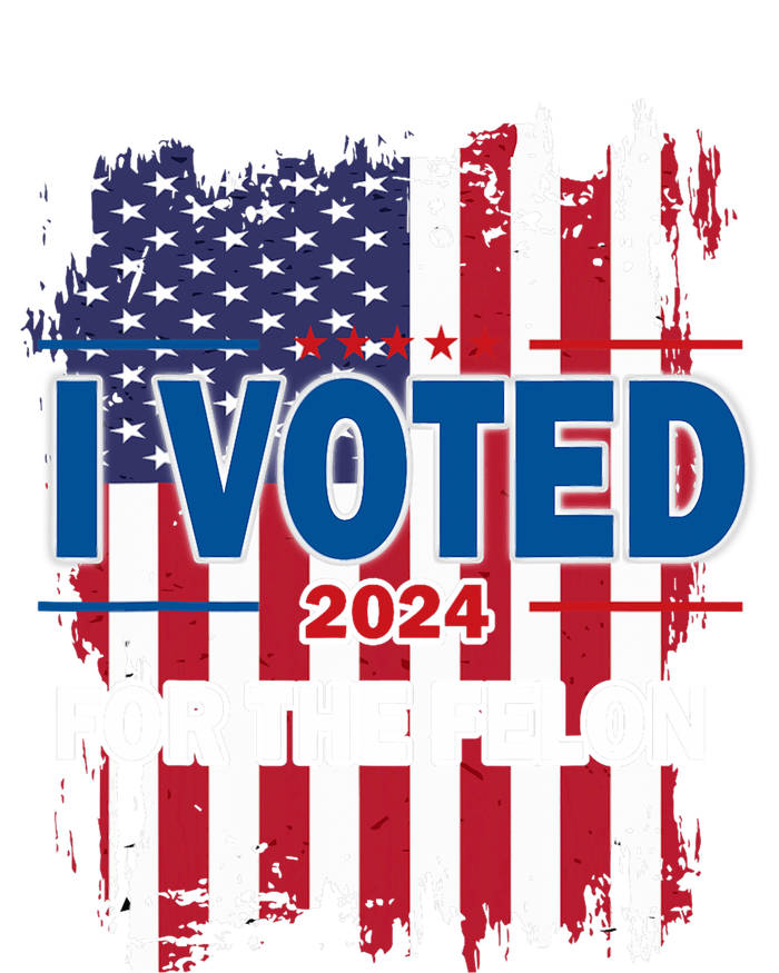 I Voted For The Felon; Funny Republican Trump 2024 I Voted V-Neck T-Shirt