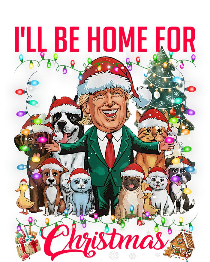 ILl Be Home For Christmas Funny Trump Pets Dog Cat Xmas Toddler Fine Jersey T-Shirt