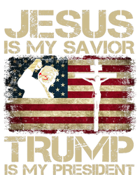 Jesus Is My Savior Trump Is My President Trump 2024 Usa Flag Full-Length Apron With Pockets