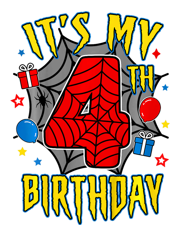 Its My 4th Birthday Spider Theme Party Turning 4yr Drawstring Bag