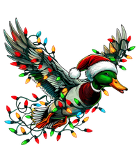 Flying Santa Duck With Christmas Lights Hunting Season Kids Long Sleeve Shirt