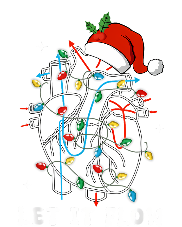 Funny Let It Flow Anatomy Heart Cardiac Nurse Santa Hat Xmas Button