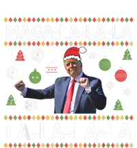 Funny Donald Trump Ugly Christmas Sweater. Maga La La La Women's Tri-Blend 3/4-Sleeve Raglan Shirt