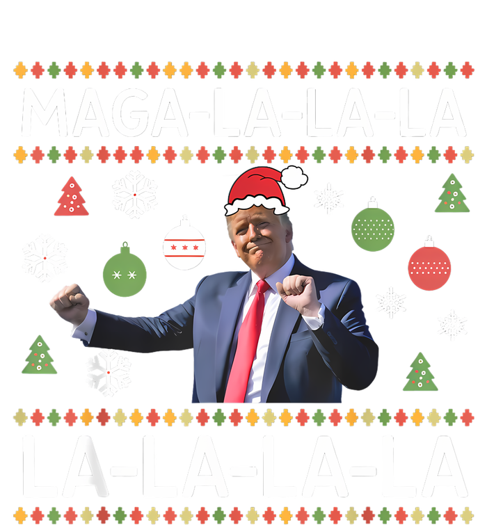 Funny Donald Trump Ugly Christmas Sweater. Maga La La La Women's Tri-Blend 3/4-Sleeve Raglan Shirt