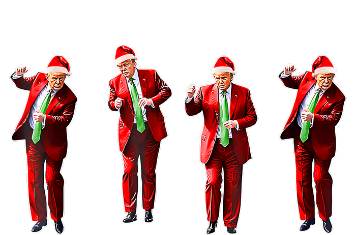 Funny Trump Dance Santa Hat Christmas Xmas Pajamas Holiday Kids Hoodie