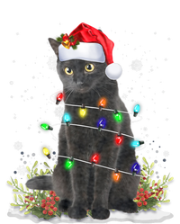 Black Cat Christmas Santa Hat Funny Meowy Cats T-Shirt