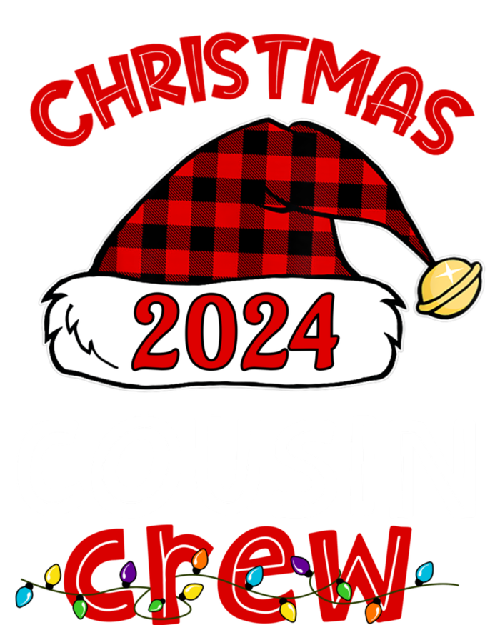 Christmas 2024 Cousin Crew Xmas Lights Santa Hat Pajamas Women's Flannel Pajama Set