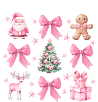 Cute Coquette Bow Christmas Tree Santa Gingerbread Xmas Women's Long Sleeve Flannel Pajama Set 