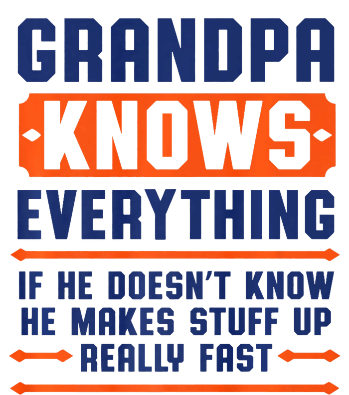 Christmas Fathers Day Funny Gift Grandpa Knows Everything Performance Long Sleeve Polo