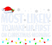 Most Likely To Wake Up First On Christmas Morning Xmas Light Women's Tri-Blend 3/4-Sleeve Raglan Shirt