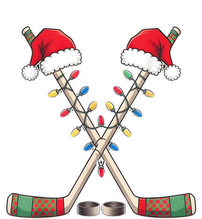 Christmas Hockey With Santa Hat Christmas Hockey Women's Pullover Hoodie