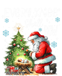 Every Knee Shall Bow Santa Christmas Nativity Scene Xmas T-Shirt