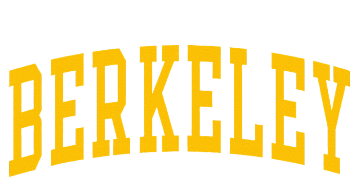 Berkeley Arched Varsity Text Yellow Berkeley Flexfit Unipanel Trucker Cap