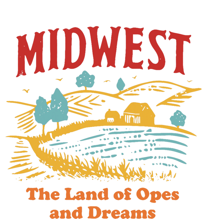 Midwest The Land Of Opes And Dreams Rustic Farm Women's Racerback Tank