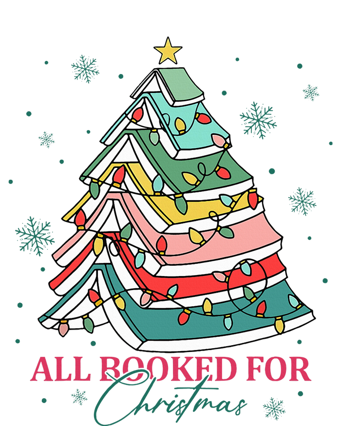 Christmas Book Tree Retro All Booked For Christmas Womens Funnel Neck Pullover Hood