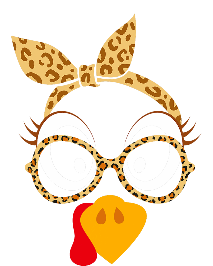 Thanksgiving Turkey Face Leopard Print Glasses Women Women's Flannel Pajama Set