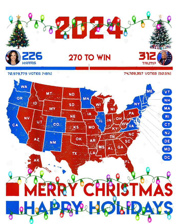 2024 Electoral Map Merry Christmas Trump Landslide Holiday Pajama Set