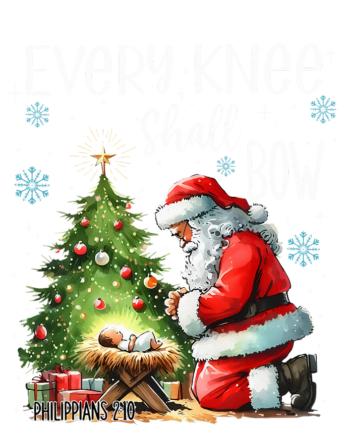 Every Knee Shall Bow Santa Christmas Nativity Scene Xmas T-Shirt