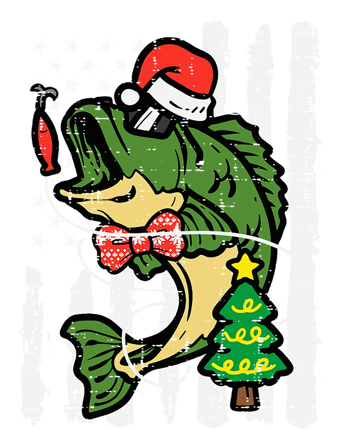 Christmas Bass Fish Us Flag Xmas Patriot Doggie Tank