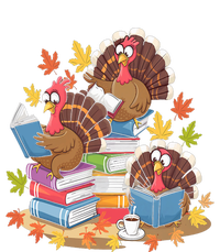 Turkey Reading Books Fall Season Thanksgiving Teacher Book Women's Flannel Pajama Set