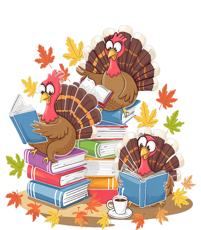 Turkey Reading Books Fall Season Thanksgiving Teacher Book Women's Flannel Pajama Set