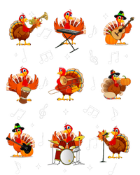 Turkey Squad Music Note Music Teacher Thanksgiving Long Sleeve Pajama Set