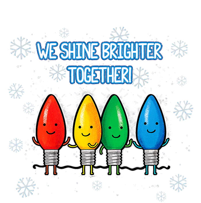 We Shine Christmas Brighter Together Xmas Colorful Lights Full-Length Apron With Pockets