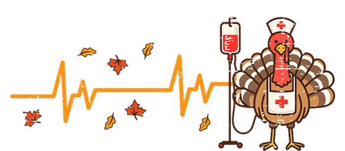 Thanksgiving Nurse Heartbeat Turkey Fall T-Shirt