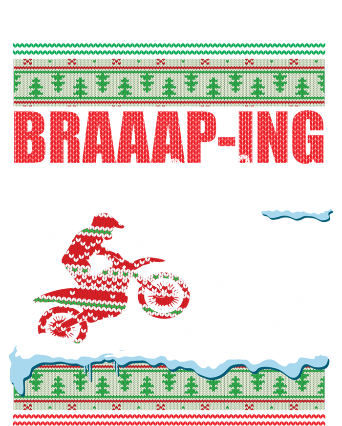 Ugly Motocross Christmas Braaap Through The Snow Tall T-Shirt