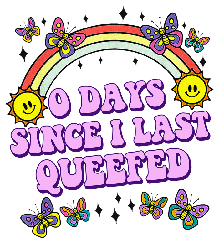 0 Days Since I Last Queefed Rainbow Funny Womens Cotton Relaxed Long Sleeve T-Shirt