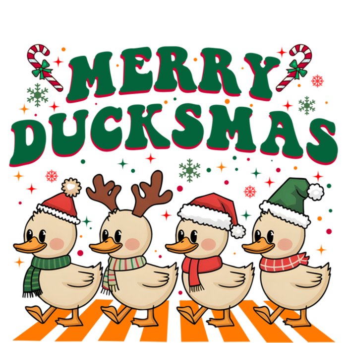 Funny Merry Ducksmas Christmas Quackmas Walking Retro Ducks Gift T-Shirt