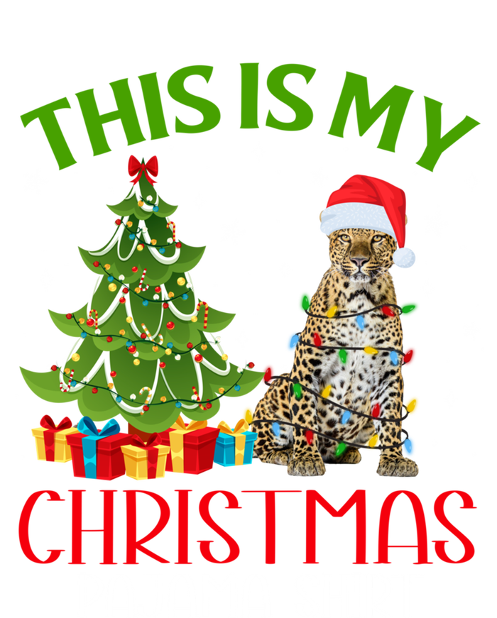 Funny Xmas Santa Lights This Is My Leopard Christmas Pajama Great Gift T-Shirt