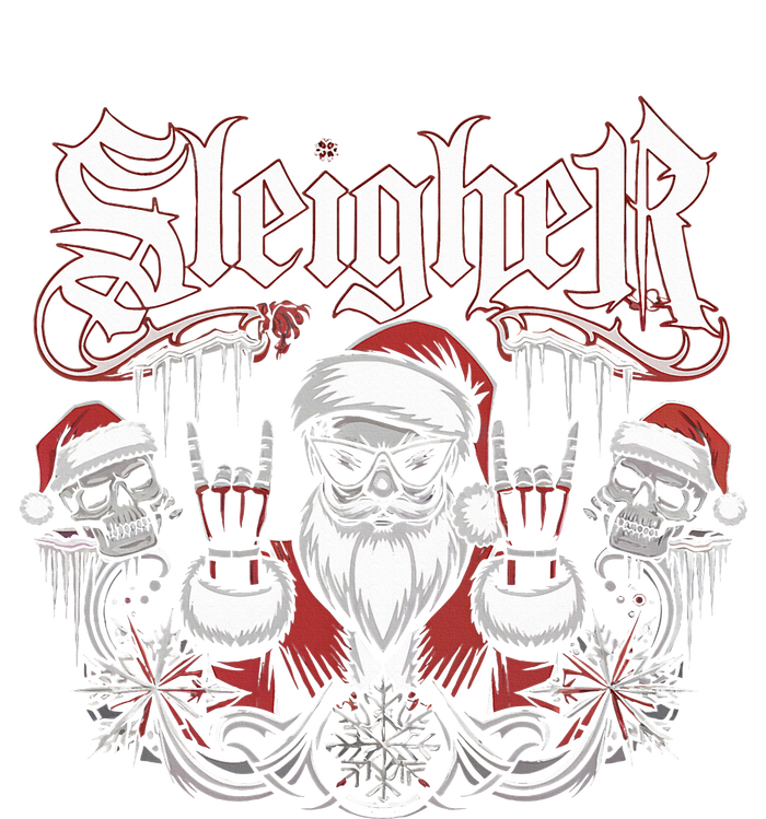 Sleigher Skull Santa Rock N’ Roll Christmas Metal Tall Hoodie