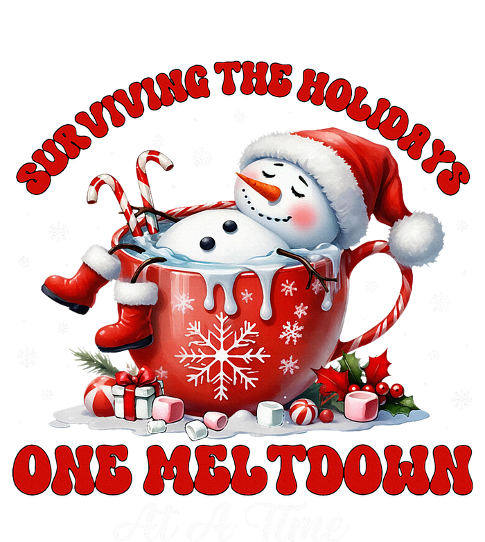 Surviving The Holidays One Meltdown Funny Christmas Snowman Doggie Tank