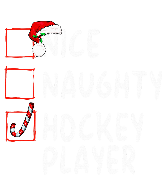 Nice Naughty Hockey Player Christmas Santa Claus Softstyle Adult Sport Polo