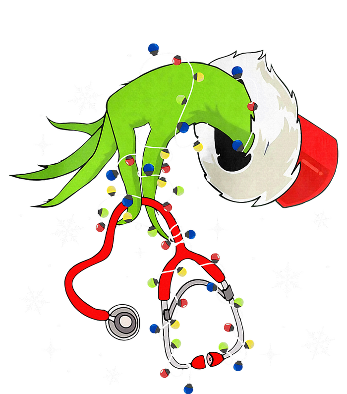 Nurse Christmas Stethoscope Nurses Xmas Pajamas Santa Women Cooling Performance Crew T-Shirt