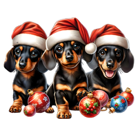 Cute Christmas Doxie Puppies In Santa Hats And Xmas Ornats Gift T-Shirt