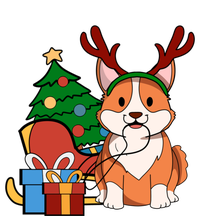 Cute Corgi Dog Santa Reindeer Christmas Gift Trees Sleigh Funny Gift 16 in Basic Backpack