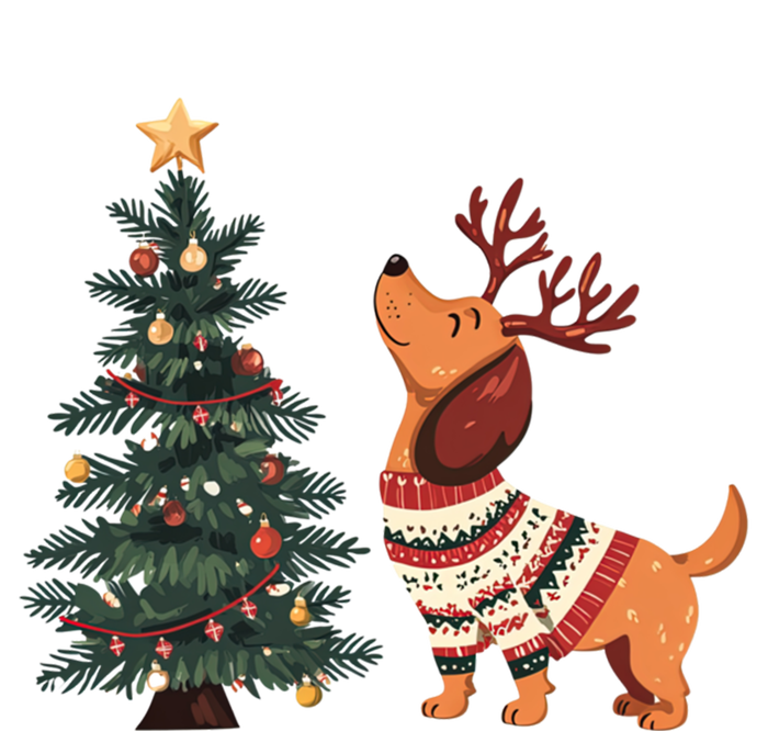 Cute Dachshund Decorate Christmas Tree Merry Xmas Dog Lover Gift T-Shirt