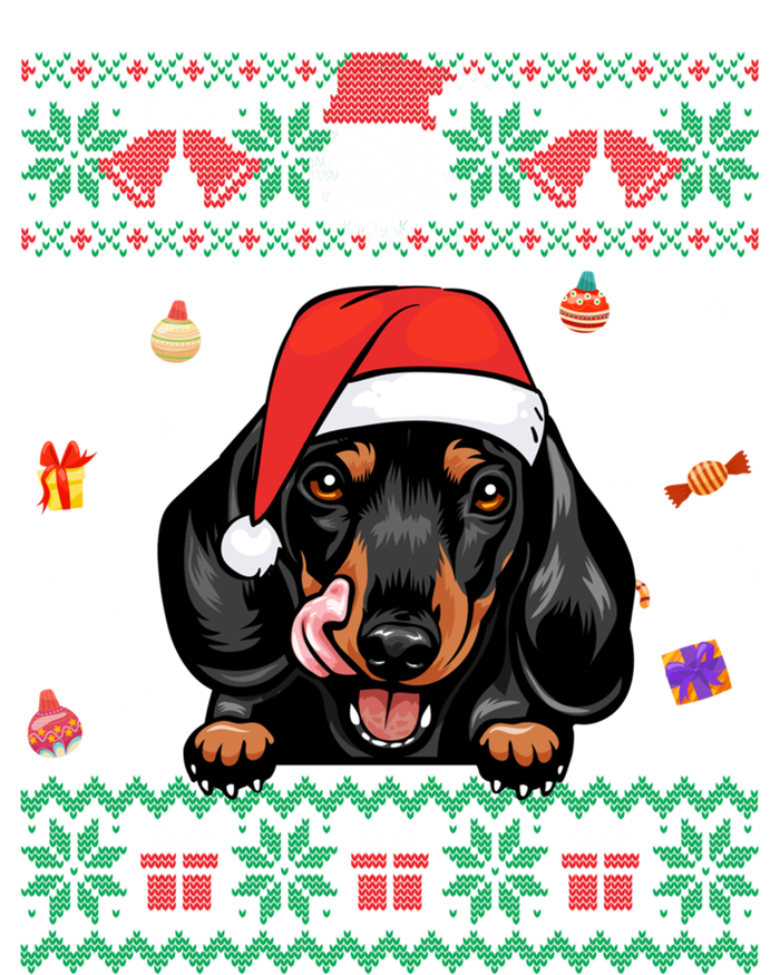 Cute Dachshund Dog Ugly Christmas Santa Hat Xmas Funny Gift T-Shirt