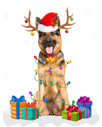 Cute Ger Shepherd Dog Christmas Lights Santa Hat Xmas Gift Full Zip Hoodie