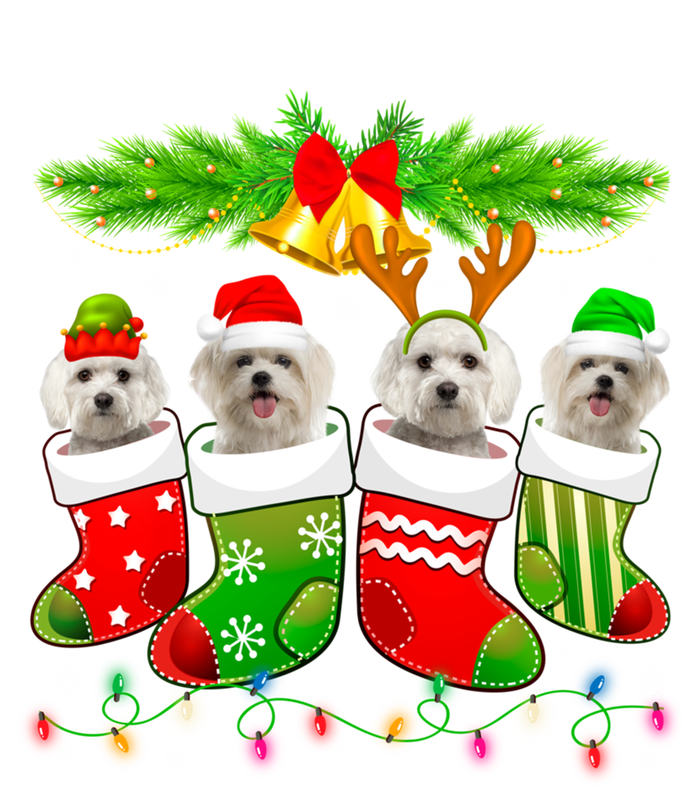 Cute Maltese Dog In Sock Christmas Santa Xmas Dog Gift Tall T-Shirt