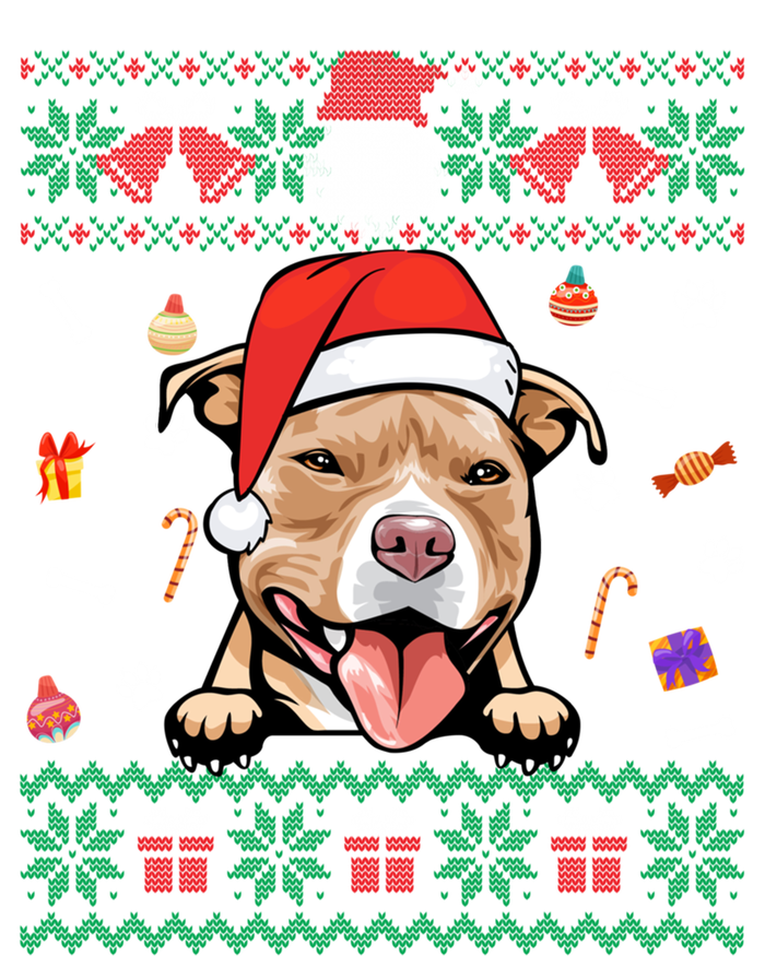 Cute Pitbull Dog Ugly Christmas Santa Hat Xmas Gift Pom Pom 12in Knit Beanie