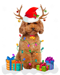 Cute Poodle Dog Christmas Lights Santa Hat Xmas Holidays Gift Women's Racerback Tank